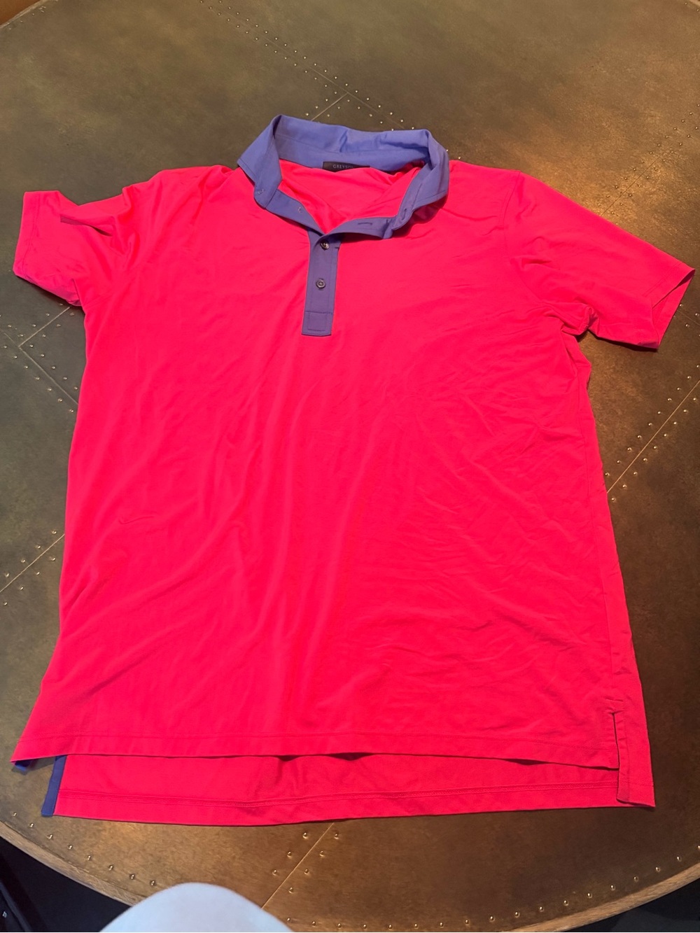 Greyson Bright Pink Polo with Blue Collar